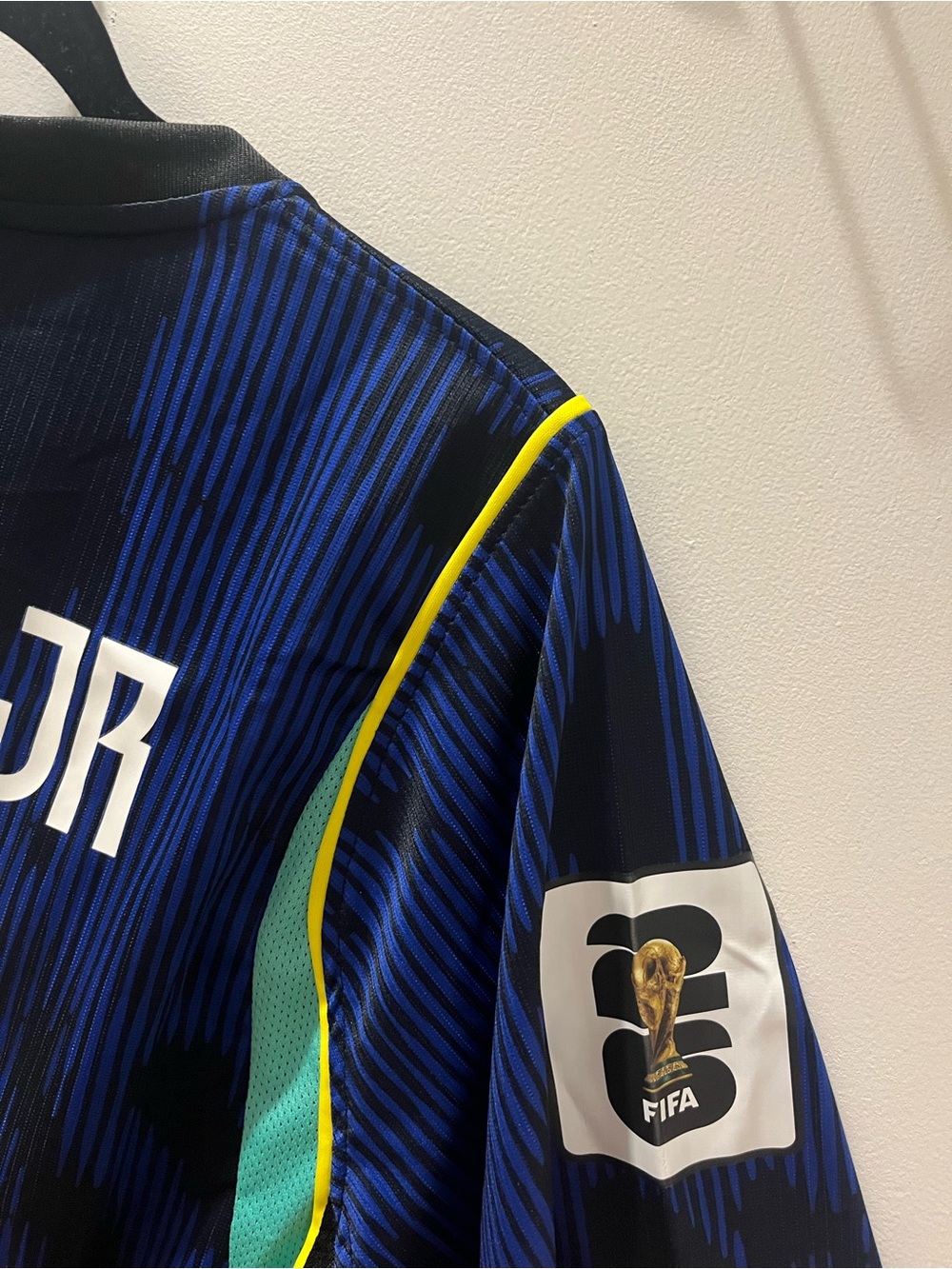 Brazil Men's Navy Blue and Yellow #10 Soccer Jersey - Picture 4 of 7